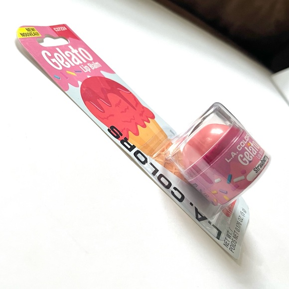 (women) 🏷️ kawaii strawberry & vanilla gelato lip balm lip gloss set of 2 - Picture 9 of 16